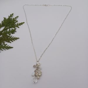 Handmade Crystal and Glass Dangle Pendant Necklace
